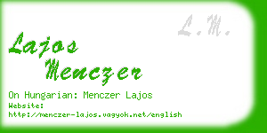 lajos menczer business card